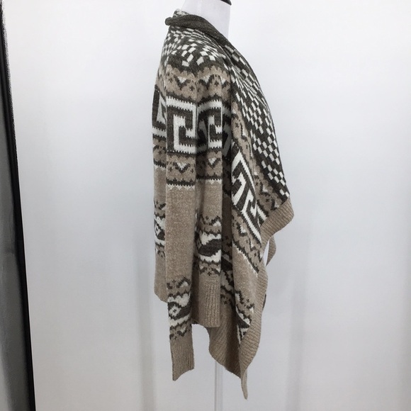 Abercrombie & Fitch Cardigan Sweater Womens XS Small‎ Tan White Aztec Knit - Picture 6 of 15